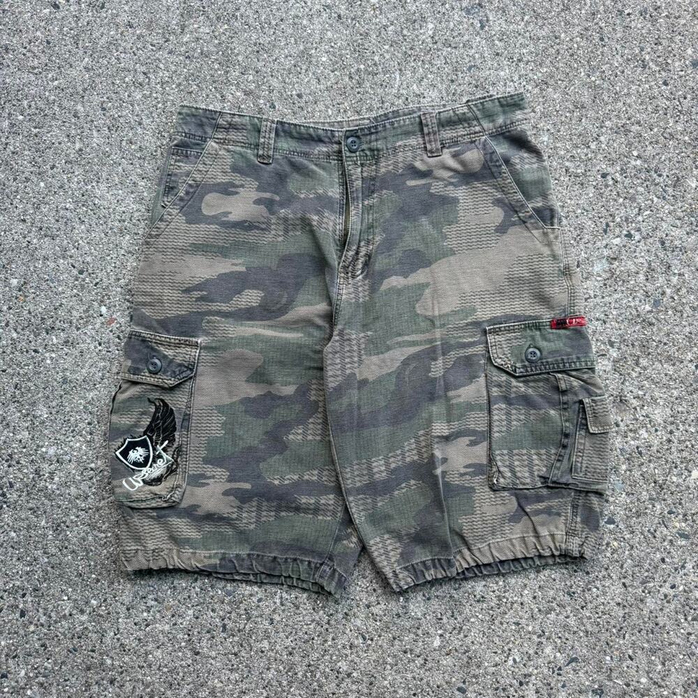 Vintage Y2K UR Secret Camo Embroidered Baggy Skate Shorts